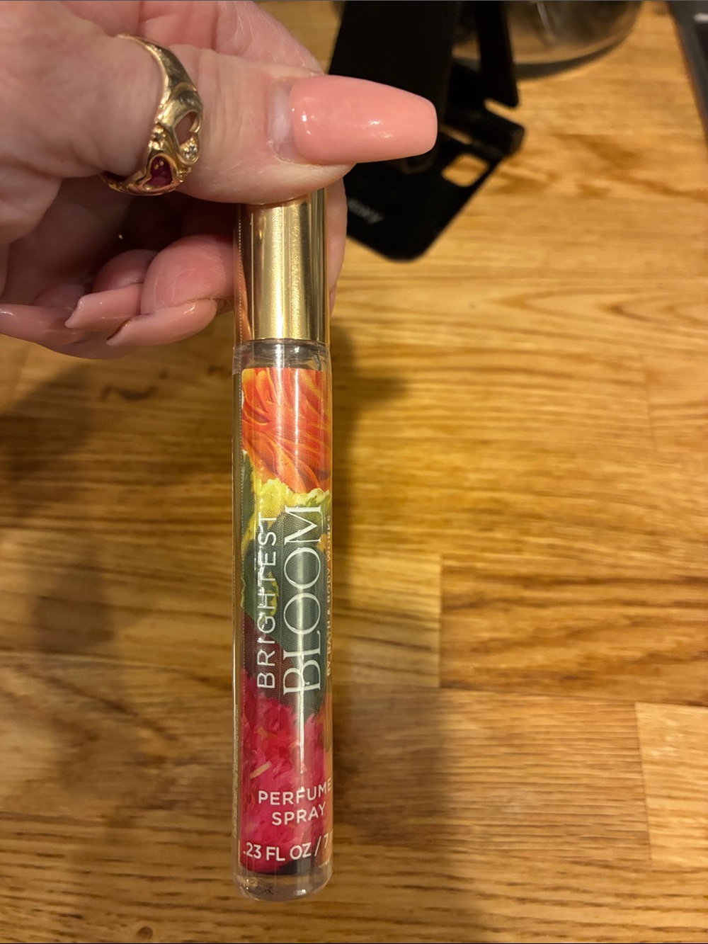 Brightest Bloom Perfume Spray - Floral Pink & Gold Accent